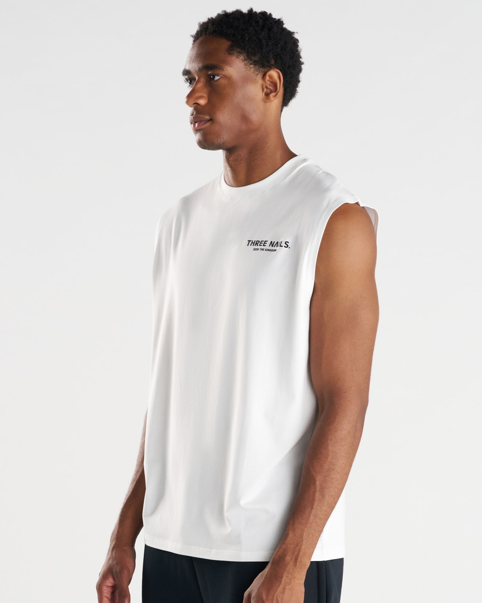 Core Oversized Muscle Tank "STK" - White