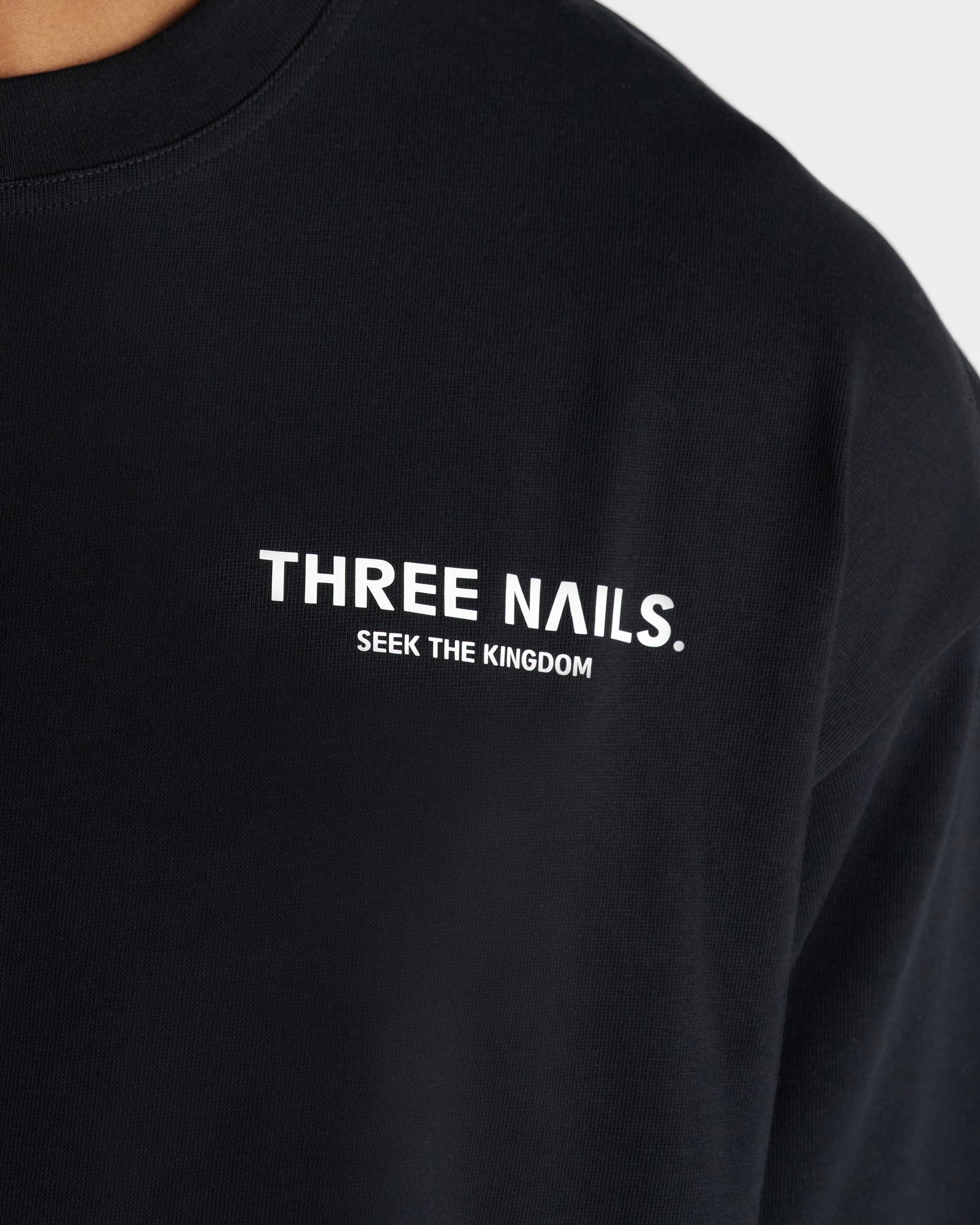 Heavyweight Cotton Oversized Tee "STK" - Black