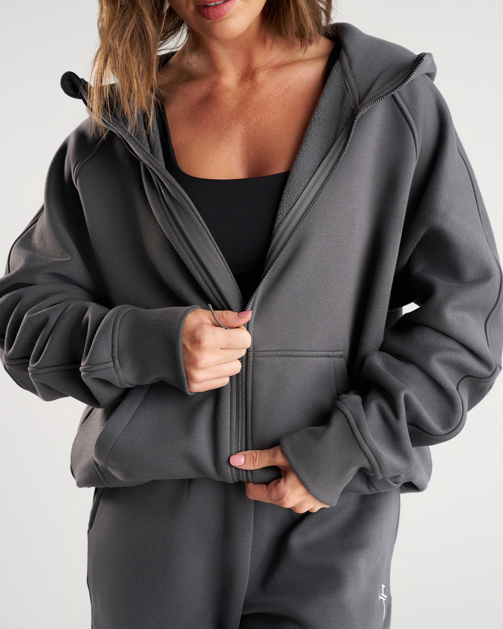 Signature Fleece Full Zip Hoodie - Space Grey